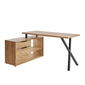 Schreibtisch Pecorino in modernem Design mit Seitenregalen – Ansicht 1