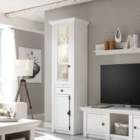 Vitrine Pantina in Pinie Weiß im Landhaus Design – Ansicht 2