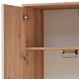 Garderobenschrank Eddie in Wildeichefarben und Weiß mit Spiegeltür – Ansicht 8