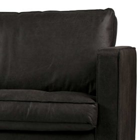 Recyclingleder Couch Lonzavez in Schwarz 230 cm breit – Ansicht 3