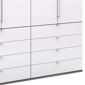 Schlafzimmerschrank Yunidra in modernem Design Trüffelfarben und Weiß – Ansicht 4