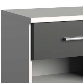 Rollcontainer Thorau in Dunkelgrau und Weiß 46x58x40 cm – Ansicht 3