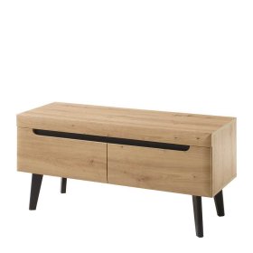 Skandi Wohnwand Tomya in Wildeichefarben 134 cm hoch (dreiteilig) – Ansicht 9