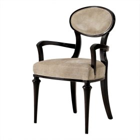 Esszimmerarmlehnstuhl Merlan in italienischem Design - Beige und Dunkelbraun – Ansicht 1