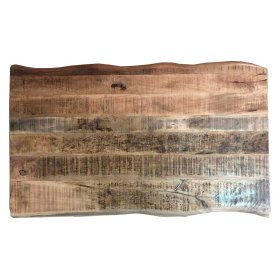 Baumkanten Tisch Celina aus Mangobaum Massivholz und Eisen im Loft Design – Ansicht 4