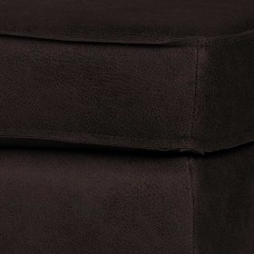 Retro Polsterhocker Lonzavez in Schwarz Recyclingleder im Retrostil – Ansicht 3
