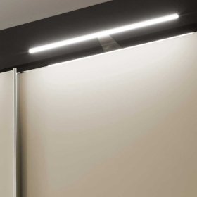 Kleiderschrank Jannios in Cremefarben und Braun mit Schwebetüren – Ansicht 6