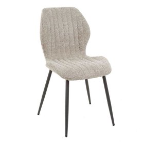 Moderne Polsterstühle Glowaz in Beige und Schwarz mit Boucle Bezug (4er Set) – Ansicht 3