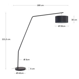 Skandi Design Bogen Stehlampe Betrac in Schwarz 222 cm hoch – Ansicht 4