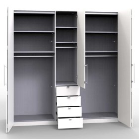 XL Schlafzimmerschrank Vasilio in Eiche Trüffelfarben mit Falttüren – Ansicht 6