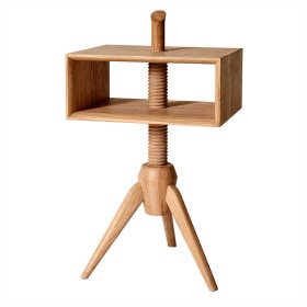 Design Ablagetisch Vrenos aus Eiche teilmassiv höhenverstellbar – Ansicht 1