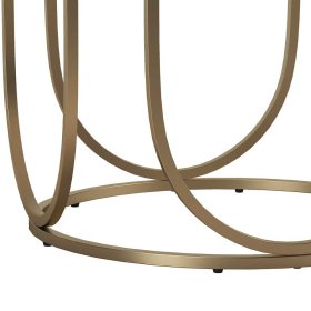 Runder Wohnzimmer Tisch Siparia in Marmor Optik und Goldfarben – Ansicht 6