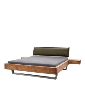 Bettgestell Lantikia aus Wildeiche Massivholz im Industry und Loft Stil – Ansicht 1