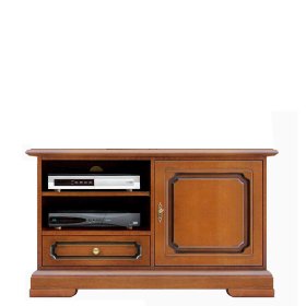 Kleiner TV Unterschrank Cadruna in Nussbaumfarben 60 cm hoch – Ansicht 1