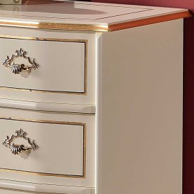 Barockstil Schubladenkommode Lotresca in Weiß und Goldfarben verziert – Ansicht 5