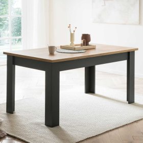 Küchen Tisch Saridio im Landhausstil in Wildeichefarben und Anthrazit – Ansicht 2