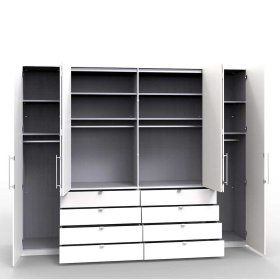 Panorama Schlafzimmerkleiderschrank Andryas 4 türig mit Schubladen – Ansicht 6