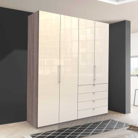 Kleiderschrank Genayas in Trüffelfarben und Cremeweiss – Ansicht 3