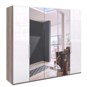 Großer Kleiderschrank Yunidra mit Spiegel 3 türig – Ansicht 1