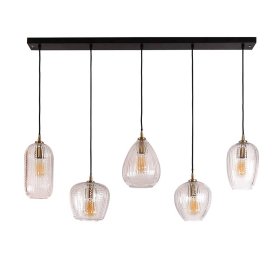 Glas Hängeleuchte Marzias im Vintage Look 120 cm breit – Ansicht 3