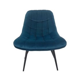 Lounge Sessel Osamu in Blau Samt im Retro Design – Ansicht 3