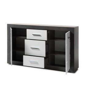 Sideboard Jains in Weiß Hochglanz und Beton Grau modern – Ansicht 4