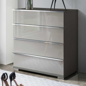 Kommode Sanctos mit vier Schubladen Front glasbeschichtet – Ansicht 2