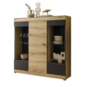 Highboard Vitrine Badehma in modernem Design mit zwei Glasböden – Ansicht 8