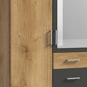 Kleiderschrank Jugendzimmer Ruamantico mit drei Schubladen und Spiegel – Ansicht 4