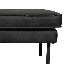 Retro Dreisitzer Sofa Lonzavez aus Recyclingleder Schwarz – Ansicht 4