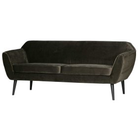 Couch Adamsa in Dunkelgrün Used Optik mit Webstoff – Ansicht 1