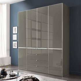 Kleiderschrank modern Boplaroma mit Drehtüren Front glasbeschichtet – Ansicht 2