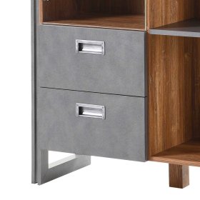 Loft Highboard Ceusenia in Eiche dunkel Schiefer Grau – Ansicht 4