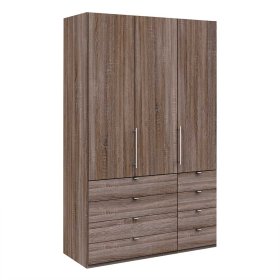 Premium Jugendkleiderschrank Vasilio in Eiche Trüffelfarben Holzoptik – Ansicht 1