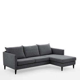 Anthrazit Eckcouch Sanctos mit Armlehnen 227 cm breit – Ansicht 2