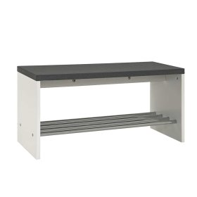 Schuhbank Top in Weiß Grau 80 cm breit – Ansicht 1