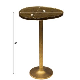 Beitisch Feliz in Altgoldfarben mit Gussglas Platte – Ansicht 7