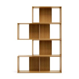 Wohnzimmerregal modular Kuta in Eichefarben furniert (vierteilig) – Ansicht 5
