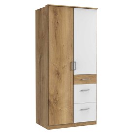 Jugendkleiderschrank Concista in Plankeneiche Holzoptik und Weiß – Ansicht 1