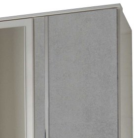 Drehtürenkleiderschrank Punjab in Beton Optik Lichtgrau und Weiß – Ansicht 4