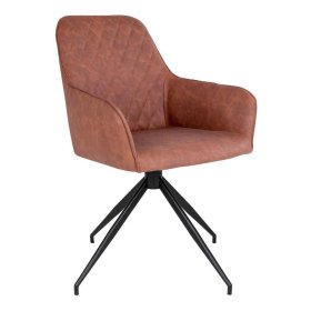 Sitzgruppe Braun Ezefa Stühle Kunstleder Tisch Eiche Rauchfarben (siebenteilig) – Ansicht 6