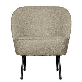 Boucle Sessel Merkur in Beige mit Vierfußgestell aus Metall – Ansicht 2