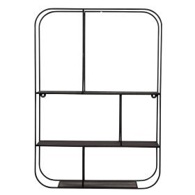 Schwarzes Metallregal Saracan zur Wandmontage in modernem Design – Ansicht 2