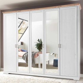 Drehtürenkleiderschrank Dymco in Holzoptik Pinie weiß und Wildeichefarben – Ansicht 2