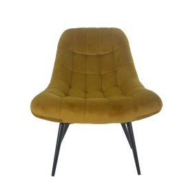 Retro Sessel Octna in Ocker Samt mit 50 cm Sitzhöhe – Ansicht 3