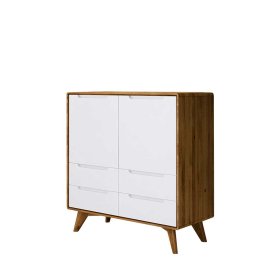 Garderobenkommode Triancova in Weiß und Wildeiche 90 cm breit – Ansicht 1