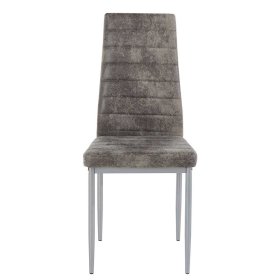 Esstisch Stühle Glide in Hellgrau Microfaser mit hoher Lehne (Set) – Ansicht 2