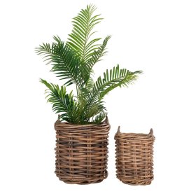 Korbset Rattangeflecht Drosalimo in Naturfarben im Landhausstil (zweiteilig) – Ansicht 2