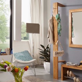 Standgarderobe Laforta aus Wildeiche Massivholz 200 cm hoch – Ansicht 2