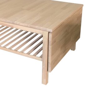 Designercouchtisch Glasper mit verlängerbarer Tischplatte aus Eiche Bianco massiv – Ansicht 4